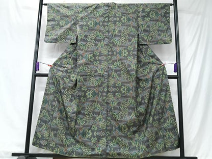 平和屋着物■本場大島紬　7マルキ　樹林文　正絹　逸品　CABK9728xe