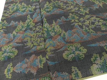 平和屋着物■本場大島紬　7マルキ　樹林文　正絹　逸品　CABK9728xe