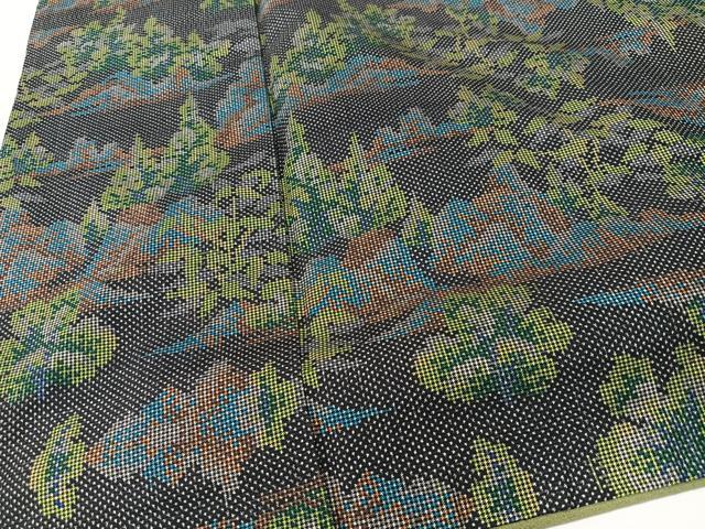 平和屋着物■本場大島紬　7マルキ　樹林文　正絹　逸品　CABK9728xe