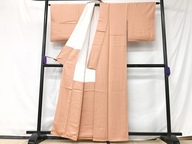 平和屋着物■上質な色無地　作家物　堅牢草木染　赤香色　反端付き　正絹　逸品　未使用　CABK9730xe
