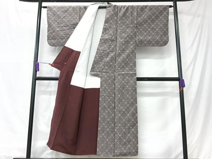 平和屋着物■上質な紬　井桁絣　松坂屋扱い　正絹　逸品　未使用　CABK9732xe