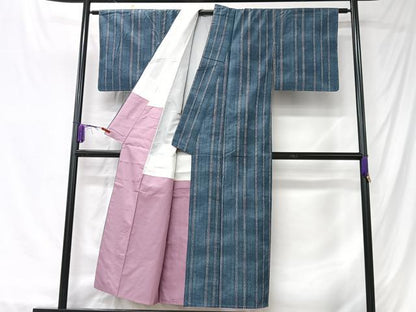 平和屋着物■上質な紬　間道　正絹　逸品　未使用　CABK9741xe