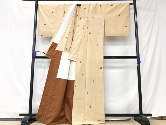 平和屋着物■上質な紬　丸文　胴抜き仕立て　正絹　逸品　CABK9742xe