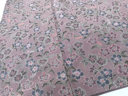 平和屋着物■上質な小紋　草花文　鬼しぼ縮緬　正絹　逸品　CABK9743xe