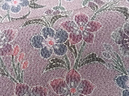 平和屋着物■上質な小紋　草花文　鬼しぼ縮緬　正絹　逸品　CABK9743xe
