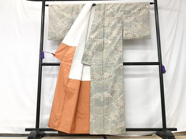 平和屋着物■本場大島紬　草花文　正絹　逸品　CABK9745xe