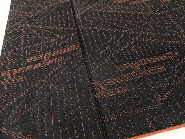 平和屋着物■上質な紬　80亀甲　エ霞文　正絹　逸品　CABK9752xe