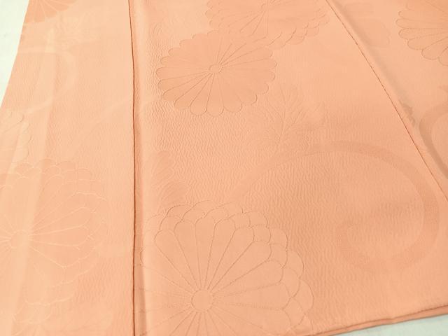 平和屋着物■上質な色無地　舞菊地紋　杏色　正絹　逸品　CABK9754xe