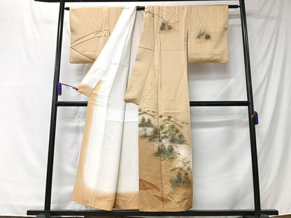 平和屋着物■訪問着　風景文　暈し染め　金彩　正絹　逸品　CABK9758xe