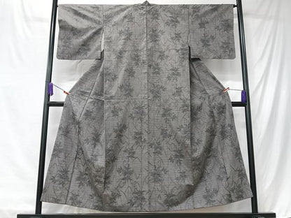 平和屋着物■上質な紬　草花文　正絹　逸品　CABK9759xe