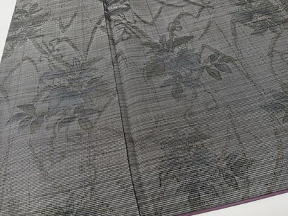 平和屋着物■上質な紬　草花文　正絹　逸品　CABK9759xe