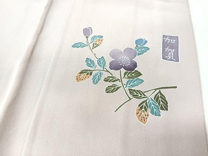 平和屋着物■本加賀友禅作家　押田正義監修　色無地　紗綾形地紋　赤香色　正絹　逸品　未使用　CABK9760xe