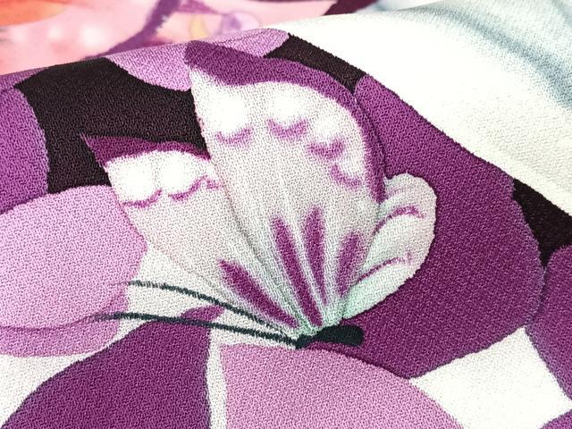 平和屋着物■訪問着　手描き　花蝶文　暈し染め　正絹　逸品　CABK9761xe