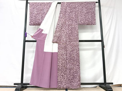 平和屋着物■上質な小紋　草花文　正絹　逸品　CABK9762xe
