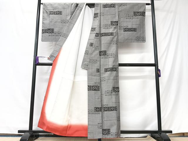 平和屋着物■本場大島紬　9マルキ　横段花文　正絹　逸品　未使用　CABK9765xe