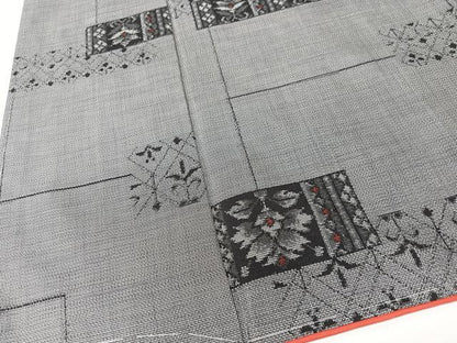 平和屋着物■本場大島紬　9マルキ　横段花文　正絹　逸品　未使用　CABK9765xe