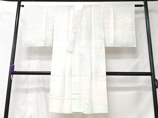 平和屋着物■長襦袢　無双仕立て　片輪車舞花地紋　暈し染め　正絹　逸品　CABK9766xe