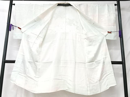 平和屋着物■長襦袢　無双仕立て　片輪車舞花地紋　暈し染め　正絹　逸品　CABK9766xe