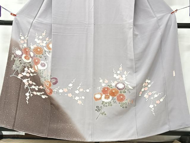 平和屋着物■訪問着　作家物　枝花文　暈し染め　金彩　正絹　逸品　CABK9769xe