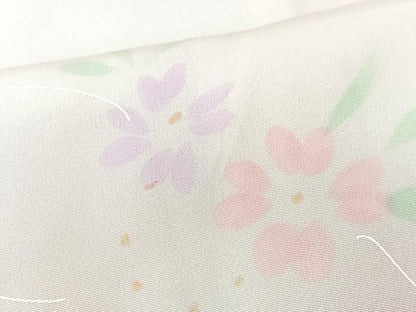 平和屋着物■長襦袢　無双仕立て　舞桜文　正絹　逸品　CABK9771xe