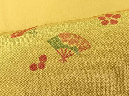 平和屋着物■長襦袢　無双仕立て　扇面花文　正絹　逸品　CABK9774xe