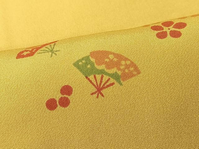 平和屋着物■長襦袢　無双仕立て　扇面花文　正絹　逸品　CABK9774xe