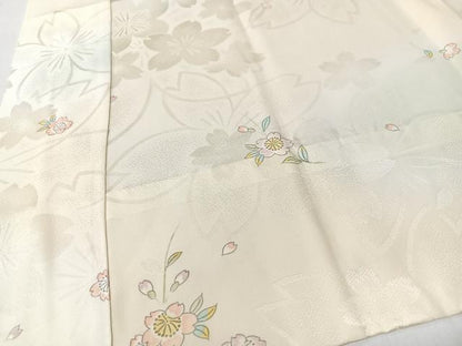平和屋着物■長襦袢　無双仕立て　舞桜文　やまと誂製　正絹　逸品　CABK9785xe