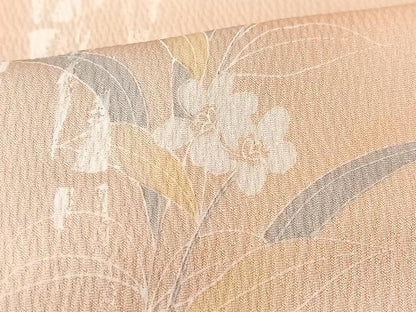 平和屋着物■上質な小紋　草花文　竹　暈し染め　正絹　逸品　CABK9788xe