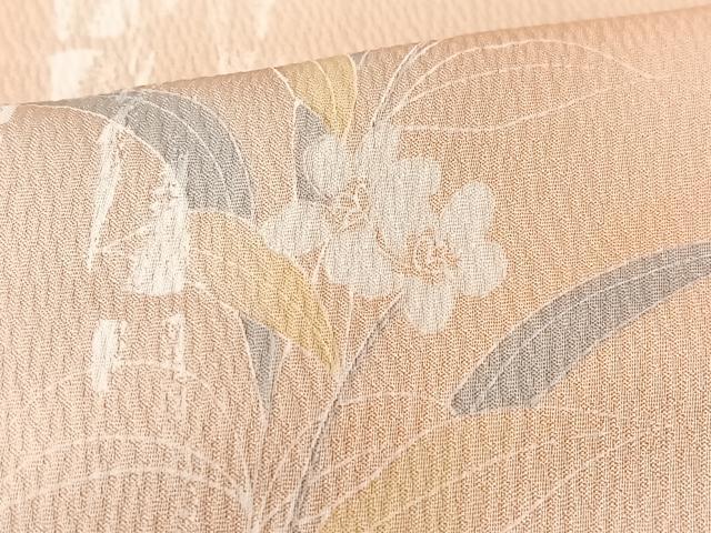 平和屋着物■上質な小紋　草花文　竹　暈し染め　正絹　逸品　CABK9788xe
