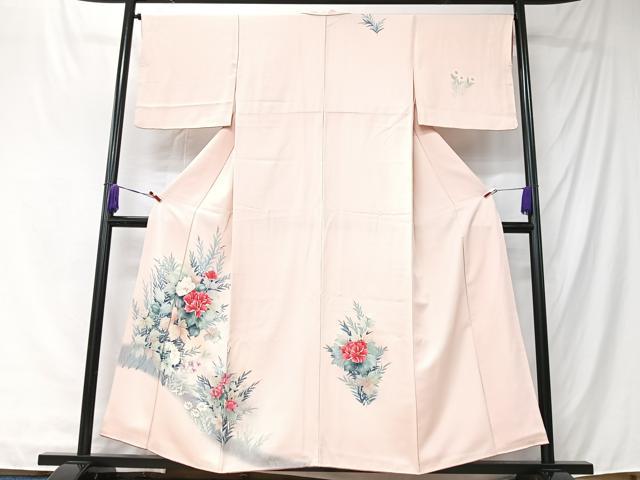 平和屋着物■訪問着　手描き　草花文　暈し染め　正絹　逸品　CABK9789xe