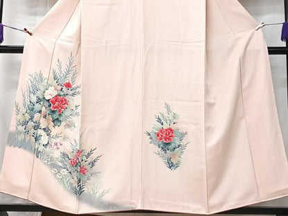 平和屋着物■訪問着　手描き　草花文　暈し染め　正絹　逸品　CABK9789xe