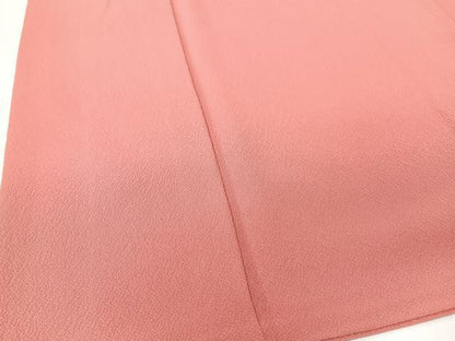 平和屋着物■上質な色無地　甚三紅色　正絹　逸品　CABK9790xe