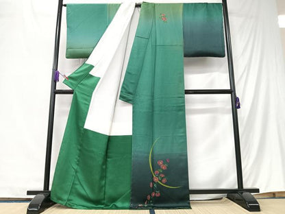 平和屋着物■訪問着　草花文　暈し染め　金彩　正絹　逸品　CABK9791xe