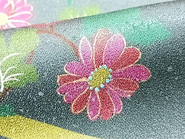 平和屋着物■訪問着　草花文　暈し染め　金彩　正絹　逸品　CABK9791xe