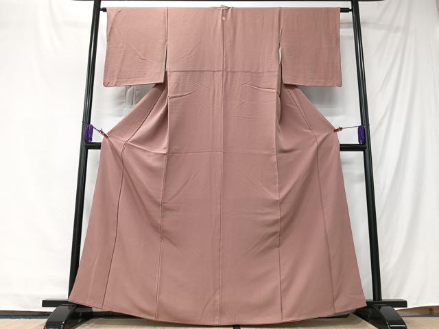 平和屋着物■上質な色無地　退紅色　正絹　逸品　CABK9792xe