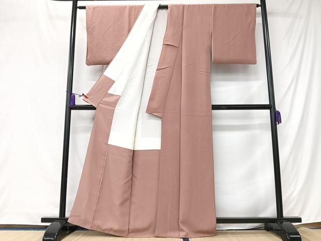 平和屋着物■上質な色無地　退紅色　正絹　逸品　CABK9792xe
