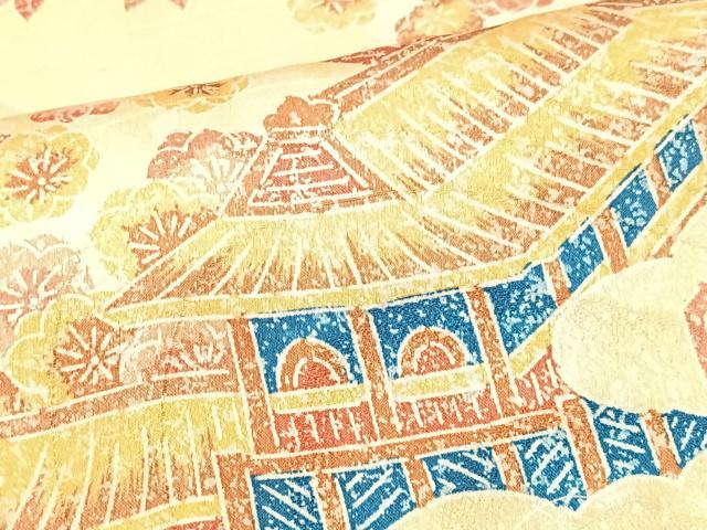 平和屋着物■上質な小紋　松竹梅風景花文　正絹　逸品　CABK9793xe