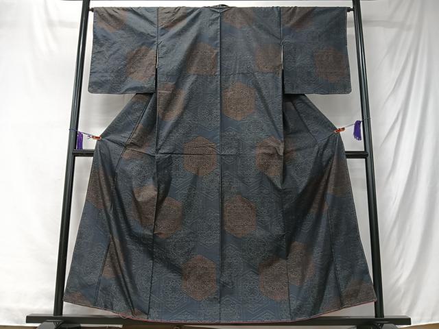 平和屋着物■本場大島紬　亀甲花文　正絹　逸品　CABK9794xe
