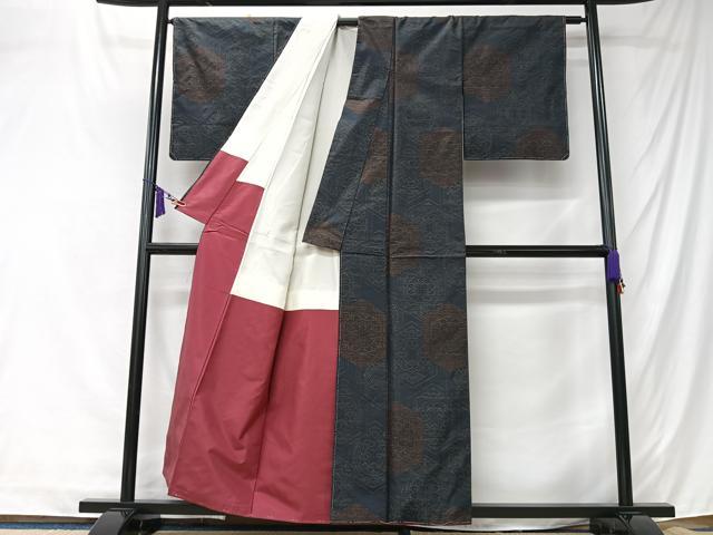平和屋着物■本場大島紬　亀甲花文　正絹　逸品　CABK9794xe