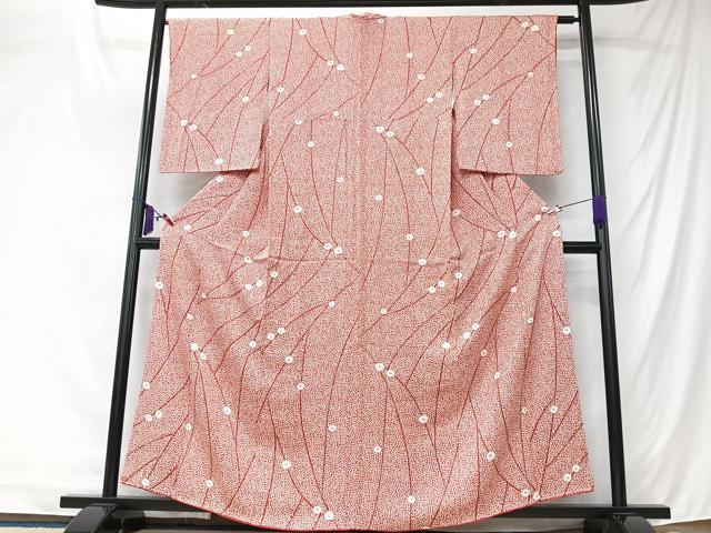平和屋着物■上質な小紋　舞桜文　正絹　逸品　CABK9798xe