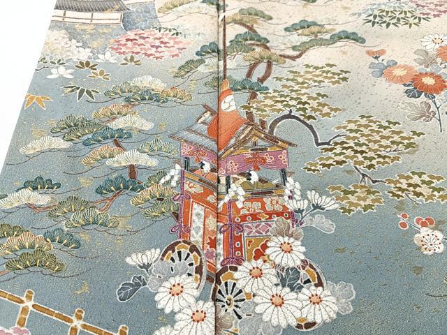 平和屋着物■豪華黒留袖　作家物　風景文　鉾　暈し染め　金彩　正絹　逸品　CABK9801xe