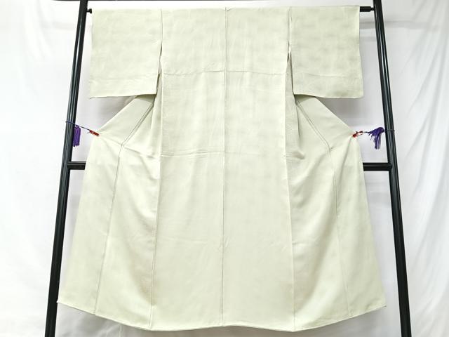平和屋着物■上質な色無地　菊地紋　若芽色　正絹　逸品　CABK9802xe