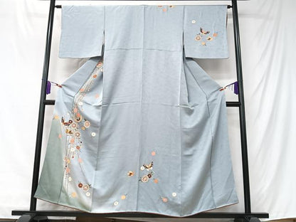 平和屋着物■訪問着　枝垂れ花蝶文　暈し染め　金彩　正絹　逸品　CABK9803xe