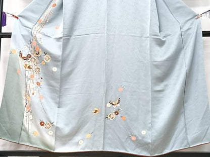 平和屋着物■訪問着　枝垂れ花蝶文　暈し染め　金彩　正絹　逸品　CABK9803xe