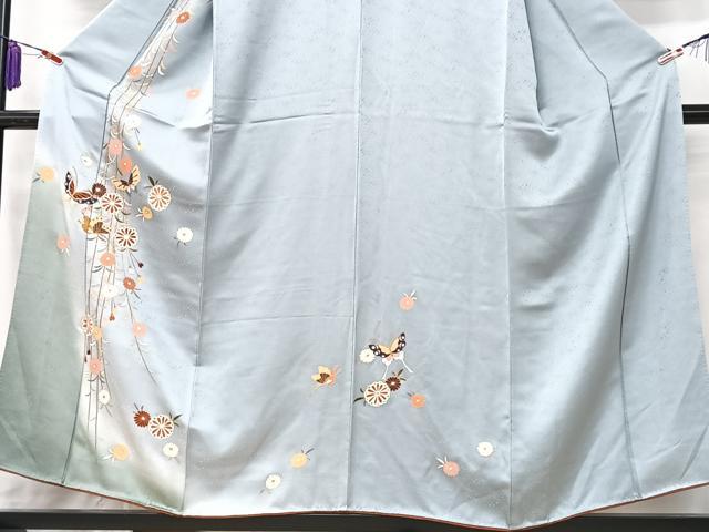 平和屋着物■訪問着　枝垂れ花蝶文　暈し染め　金彩　正絹　逸品　CABK9803xe
