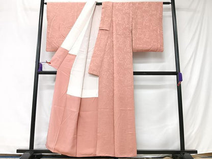 平和屋着物■上質な色無地　花唐草地紋　虹色　正絹　逸品　CABK9806xe