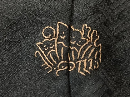 平和屋着物■訪問着　舞花文　黒地　金彩　正絹　逸品　CABK9807xe