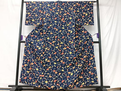 平和屋着物■上質な小紋　花唐草文　正絹　逸品　未使用　CABK9808xe
