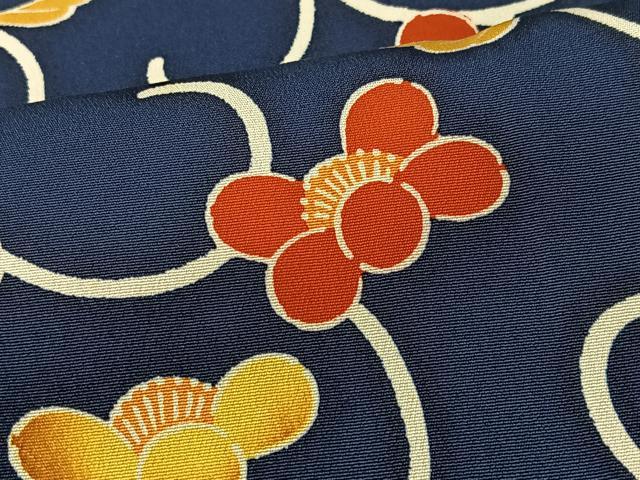 平和屋着物■上質な小紋　花唐草文　正絹　逸品　未使用　CABK9808xe