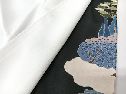 平和屋着物■豪華黒留袖　作家物　風景文　正絹　逸品　CABK9814xe